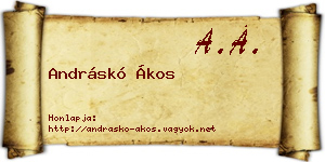 Andráskó Ákos névjegykártya