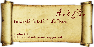 Andráskó Ákos névjegykártya