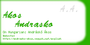 akos andrasko business card