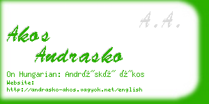 akos andrasko business card